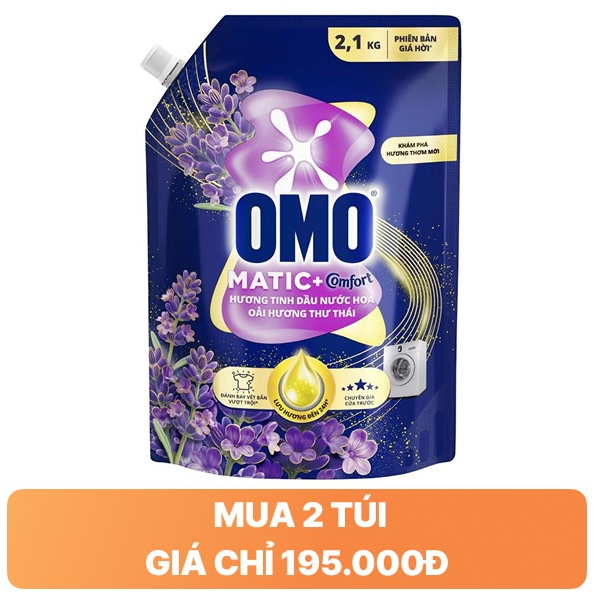 Nước giặt OMO Matic hoa oải hương 2.1kg