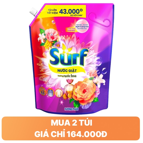 Nước giặt Surf nước hoa hương phấn 3.1kg