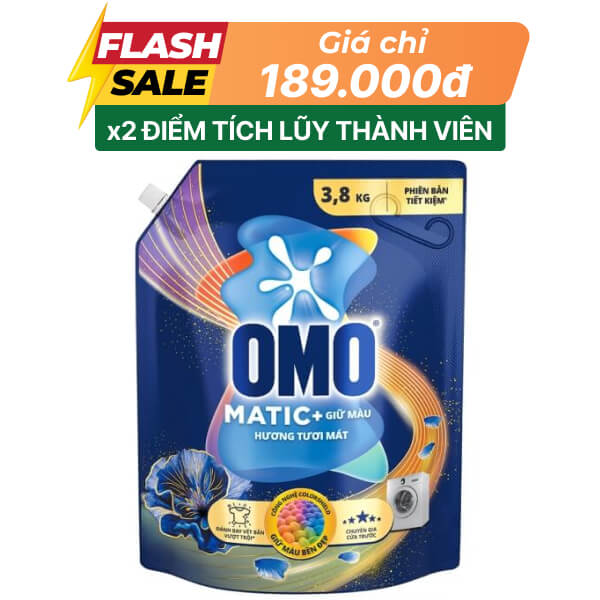 Nước giặt OMO giữ màu hương tươi mát 3.8kg