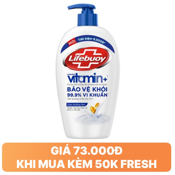 Nước rửa tay Lifebuoy sữa dưỡng ẩm 444ml