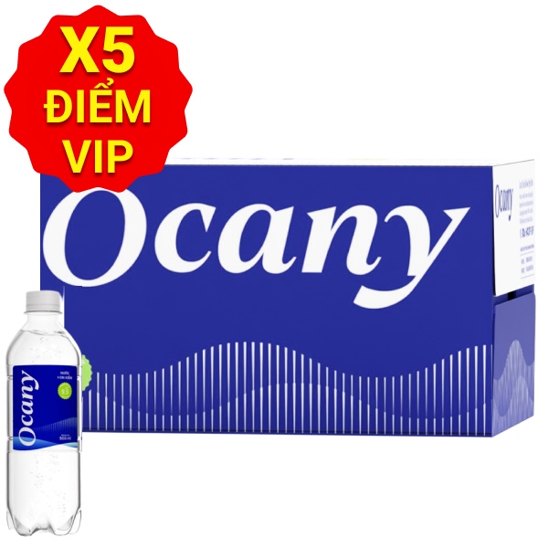 Thùng 24 chai nước i-on kiềm Ocany 500ml