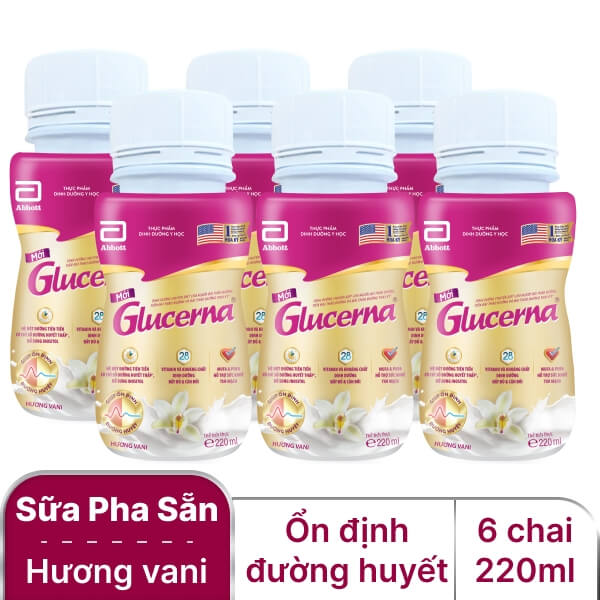 6 chai sữa pha sẵn Glucerna vani 220ml