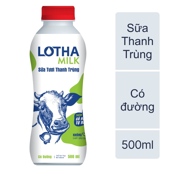 Sữa thanh trùng Lothamilk có đường 500ml