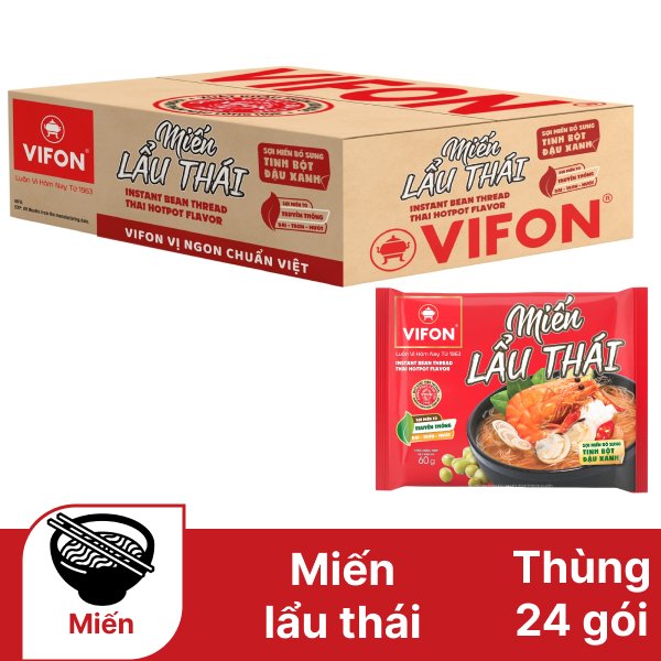 Thùng 24 gói miến lẩu Thái Vifon 60g