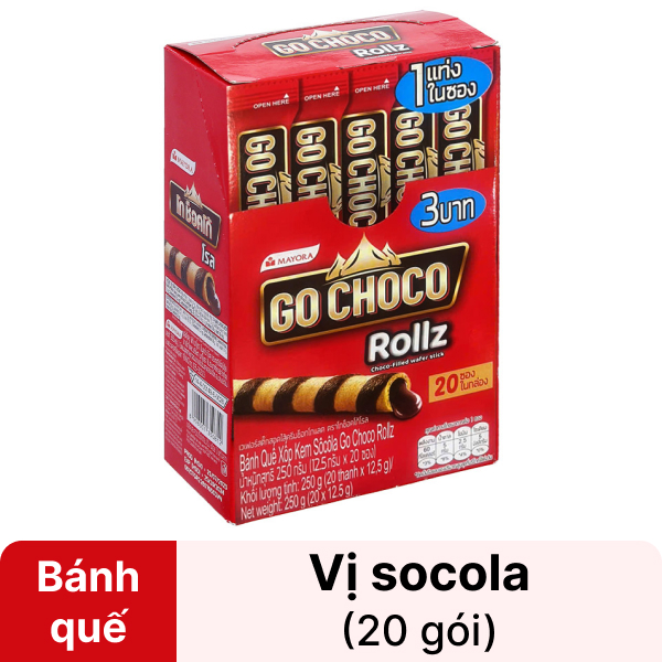 Bánh quế kem socola Mayora Go Choco 250g