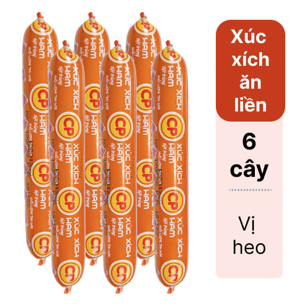 6 cây xúc xích tiệt trùng ham C.P 60g