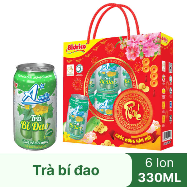 Hộp 6 lon trà bí đao Bidrico Anuta 330ml
