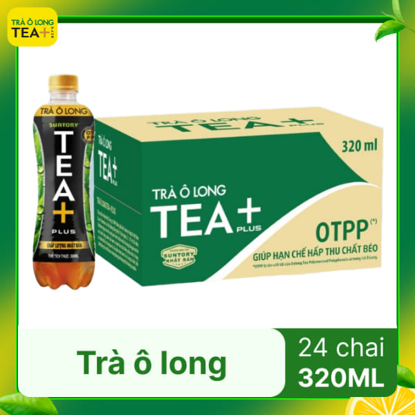 Thùng 24 chai trà ô long Tea Plus 320ml