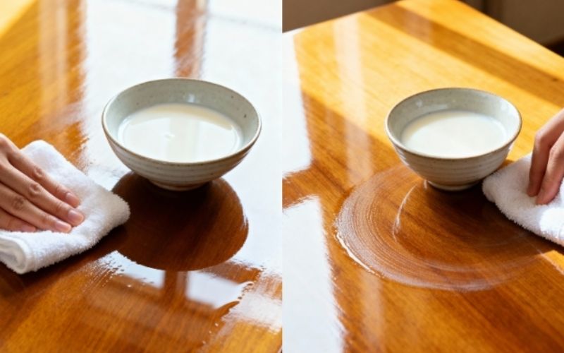 Sữa tươi hỗ trợ làm sạch và phục hồi độ bóng lớp vecni