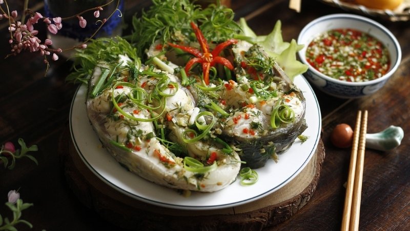 cá lóc hấp bia 333