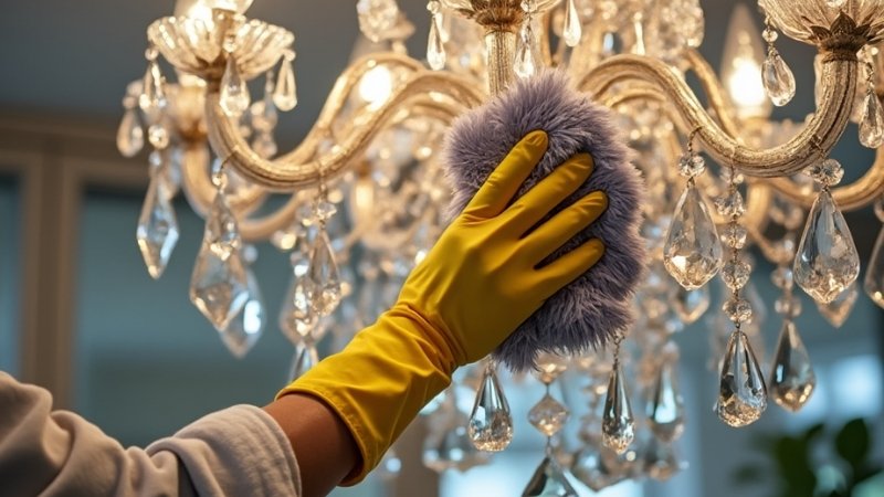 Lau hạt pha lê và khung đèn