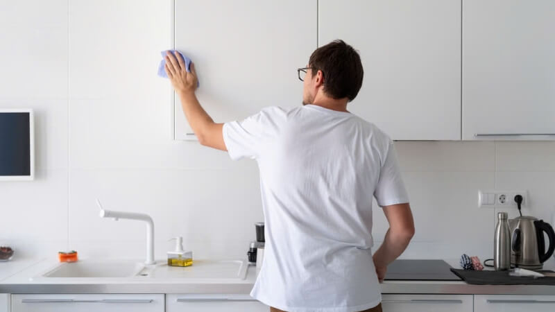 Vì sao tường bếp dễ bị dính dầu mỡ?