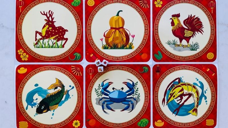 Bầu cua tôm cá có 6 linh vật Bầu cua tôm cá có 6 linh vật