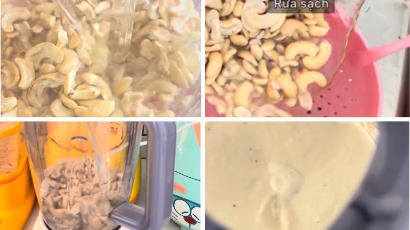 Sơ chế và làm sốt kem hạt điều