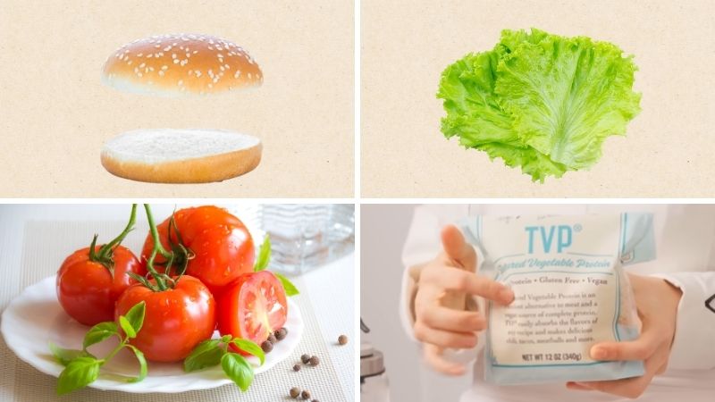 Nguyên liệu làm món burger chay