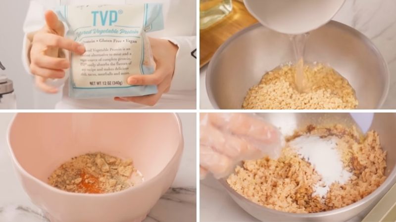 Bước 2: Làm nhân thịt chay