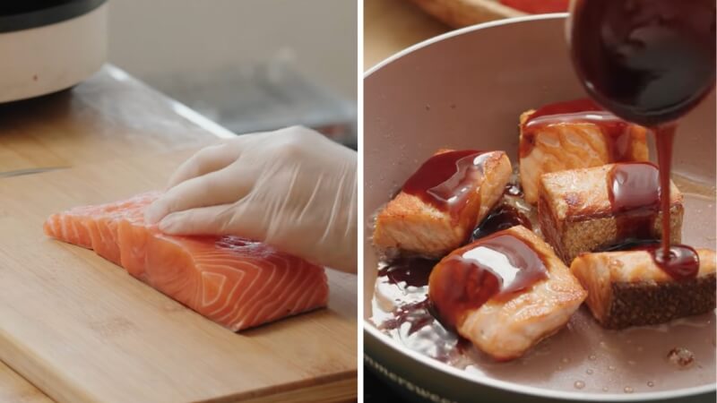 Áp chảo cá hồi Áp chảo cá hồi