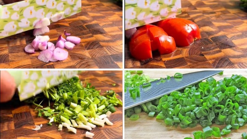 Sơ chế các nguyên liệu còn lại Sơ chế các nguyên liệu còn lại