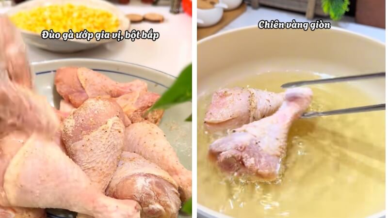 Chiên đùi gà Chiên đùi gà