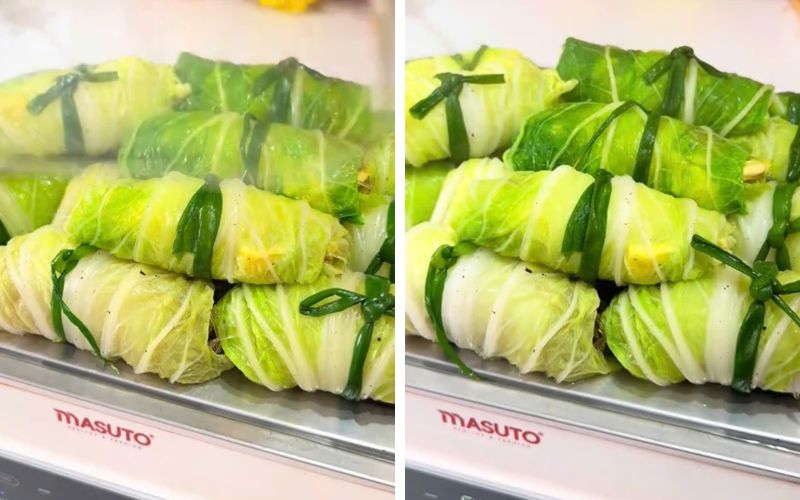 Cải thảo cuộn miến chín mềm đẹp mắt và hấp dẫn