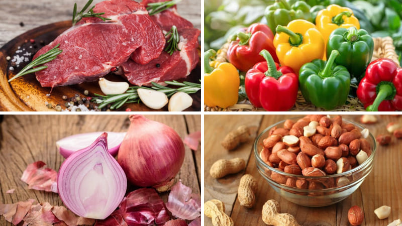 Nguyên liệu làm gỏi bò ớt chuông