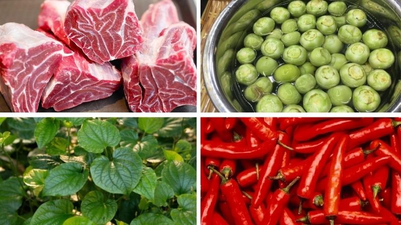 Nguyên liệu làm cà pháo xào bò