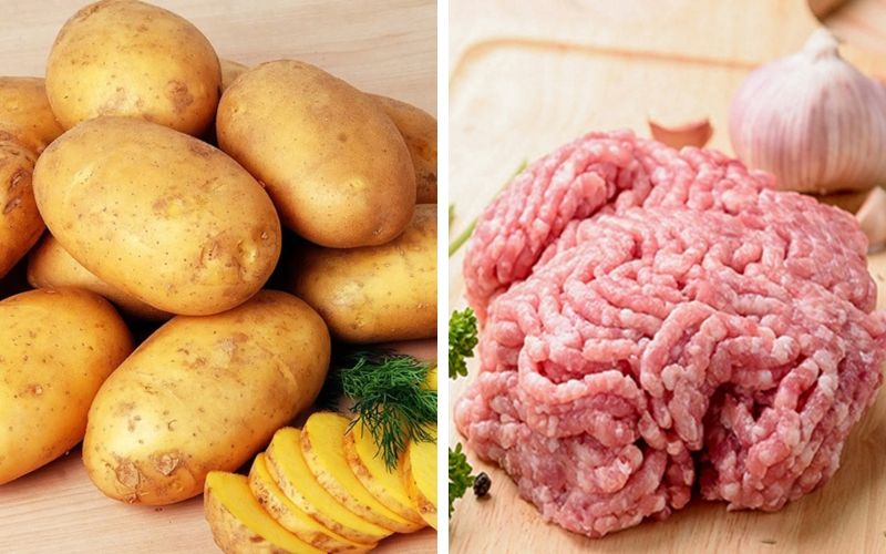 Nguyên liệu cần chuẩn bị cho món ram khoai tây thịt bò