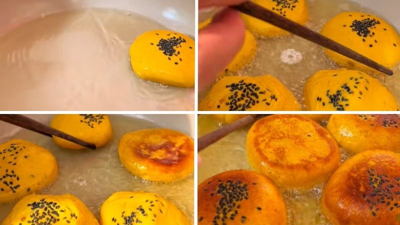 Chiên bánh vàng giòn Chiên bánh vàng giòn