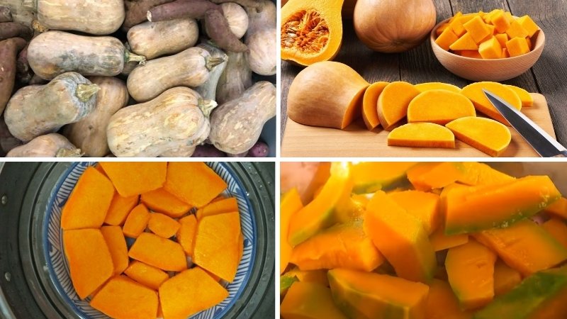 Sơ chế và làm chín bí đỏ Sơ chế và làm chín bí đỏ