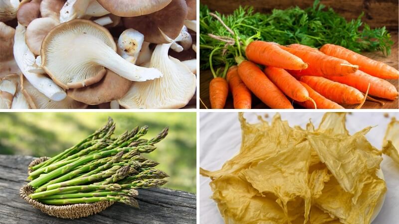 Nguyên liệu làm cuốn nấm dưa gừng