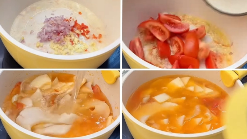 Nấu canh măng cay Nấu canh măng cay