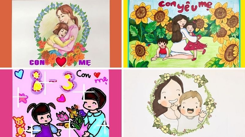 Mẫu tranh 08/3 tặng mẹ 1