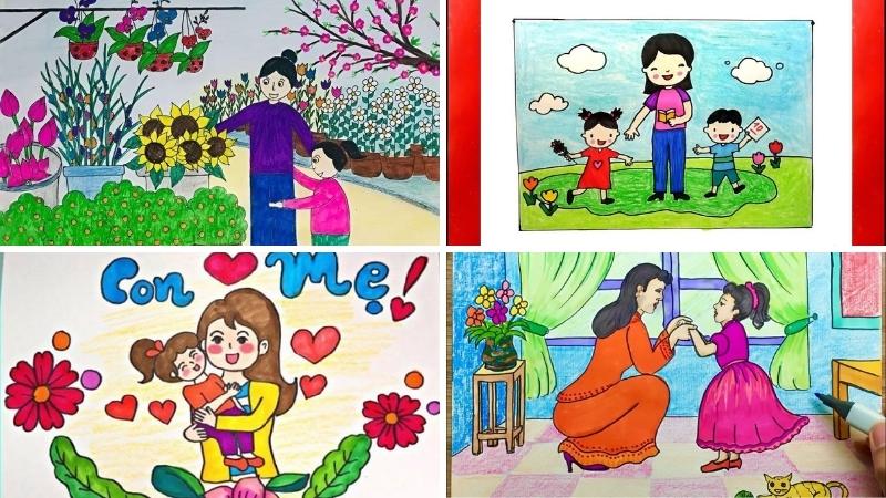 Mẫu tranh 08/3 tặng bà 3