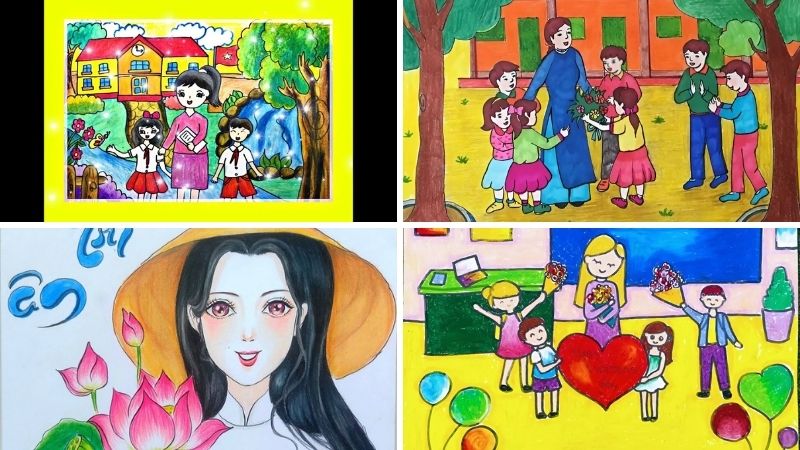 Mẫu tranh 08/3 tặng cô giáo 2