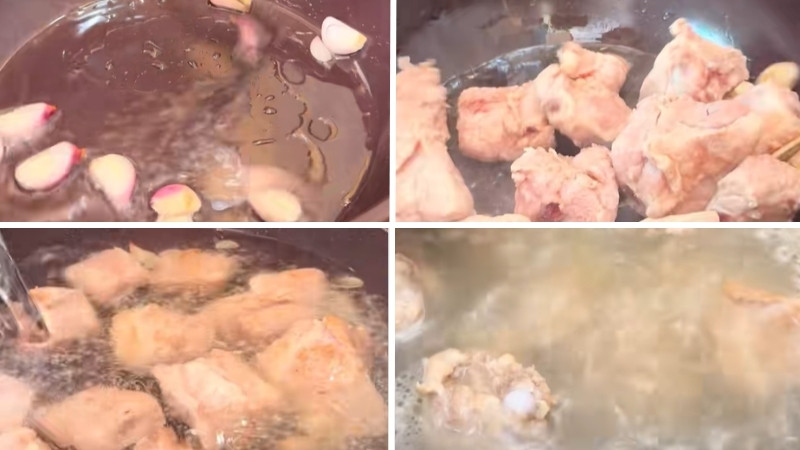 Xào thịt và nấu nước dùng