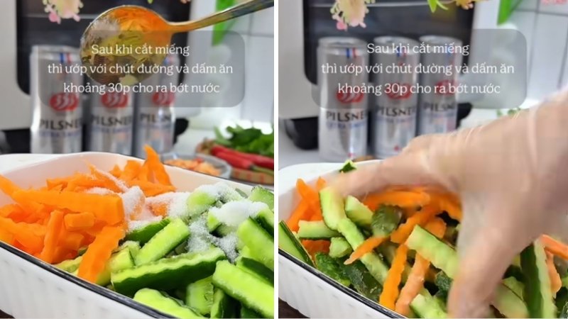 Ướp rau củ cho giòn