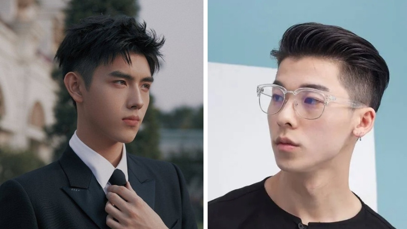 Tóc ngắn thẳng vuốt cao