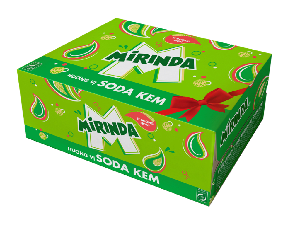 LON MIRINDA XÁ XỊ 320ML MÀU ĐỎ ĐEN IN HÌNH NHÃN HIỆU RÕ NÉT
