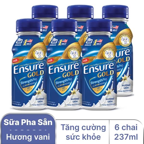 6 chai sữa pha sẵn Ensure Gold vani 237ml