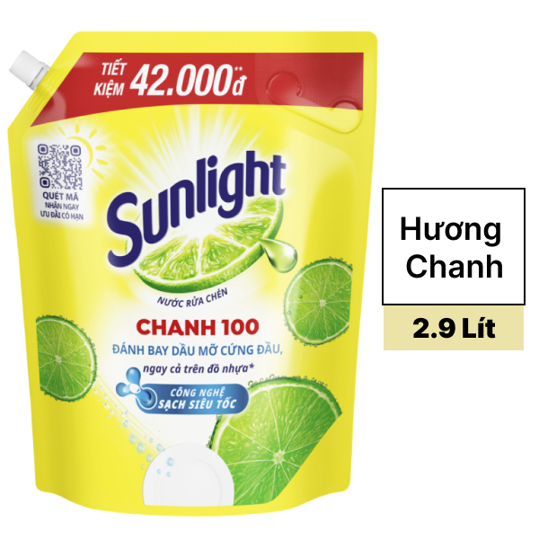 Nước rửa chén Sunlight chanh 2.9 lít