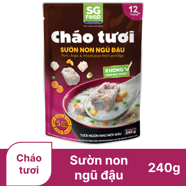Cháo tươi sườn non ngũ đậu SG Food 240g