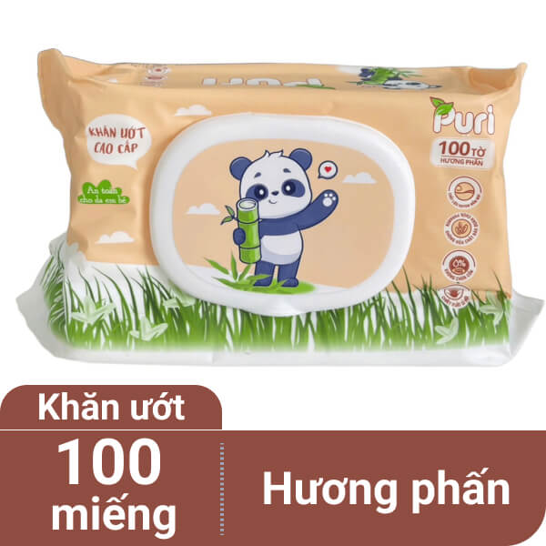 Khăn ướt Puri hương phấn 100 miếng