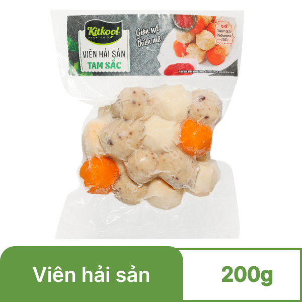 Viên hải sản tam sắc Kitkool gói 200g