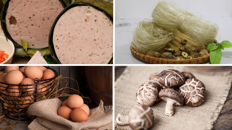Nguyên liệu làm miến xào thập cẩm