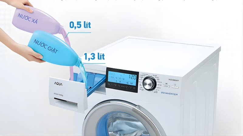 Cách sử dụng nước giặt cho máy có ngăn phân bổ tự động