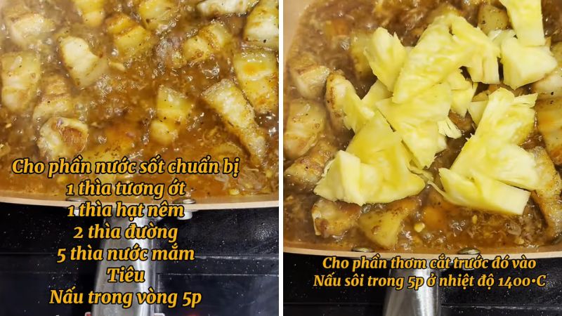 Kho thịt với dứa