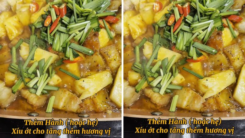 Thành phẩm thịt ba chỉ kho dứa