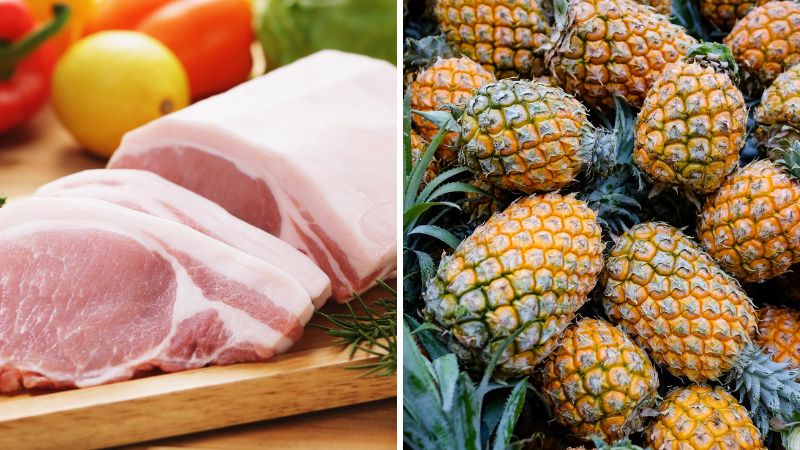 Nguyên liệu làm món thịt ba chỉ kho dứa