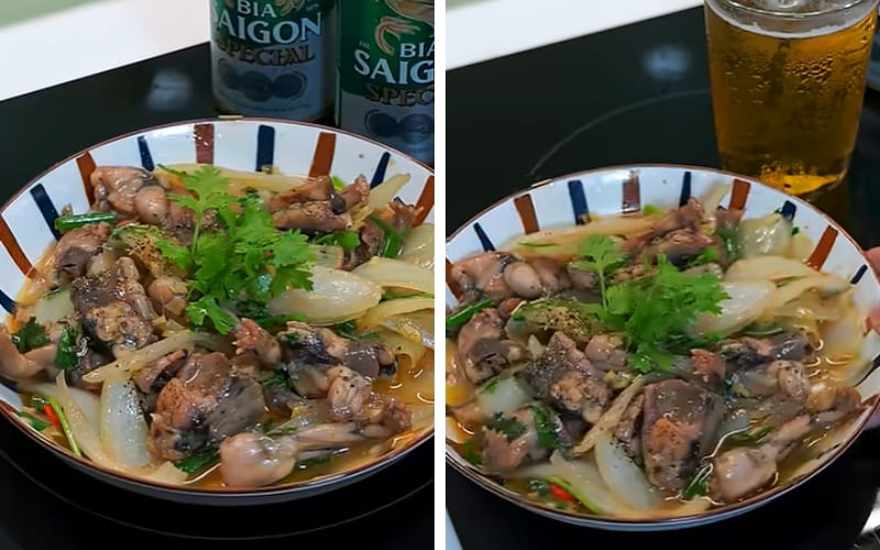 Món ếch xào sả ớt thơm ngon đậm vị.