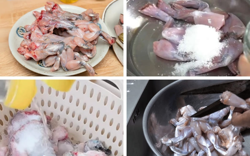 Thịt ếch làm sạch giúp món ăn thơm ngon.